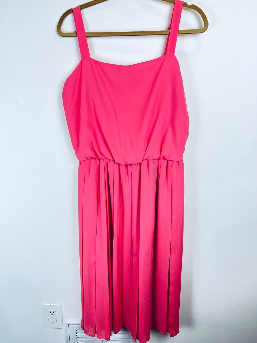 Pink Pleated Dress - Size 14